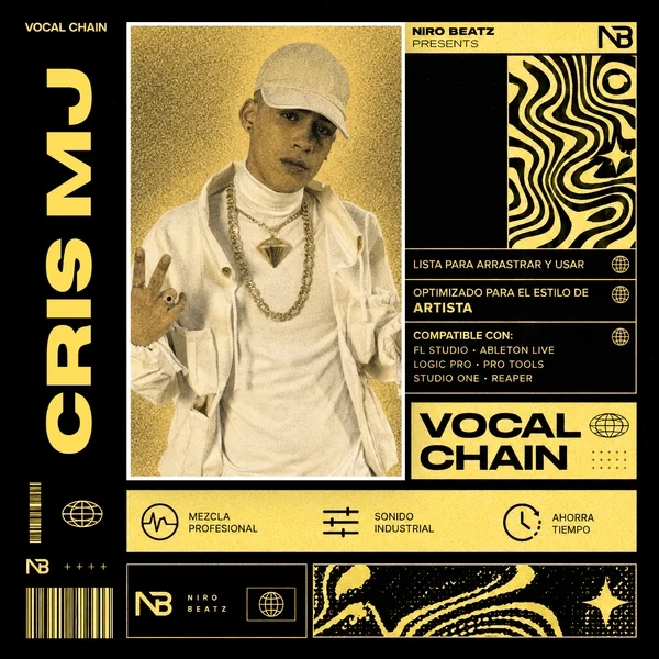 Portada de la Vocal Chain estilo Cris MJ de Niro Beatz, preset para Waves StudioVerse