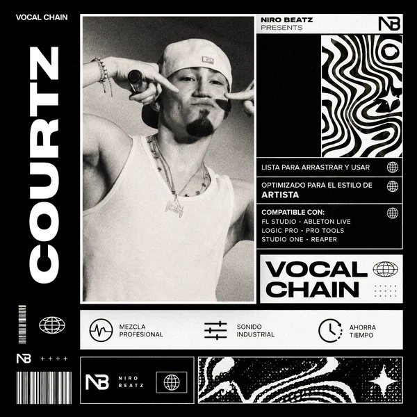 Portada de la Vocal Chain estilo Omar Courtz de Niro Beatz, preset para Waves StudioVerse